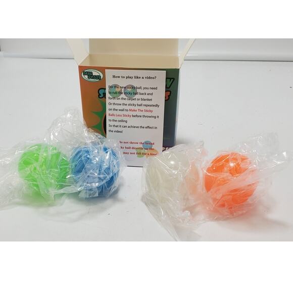 Glow In The Dark Sticky Balls That Stick To The Ceiling Stress Balls For Kids - Picture 3 of 3